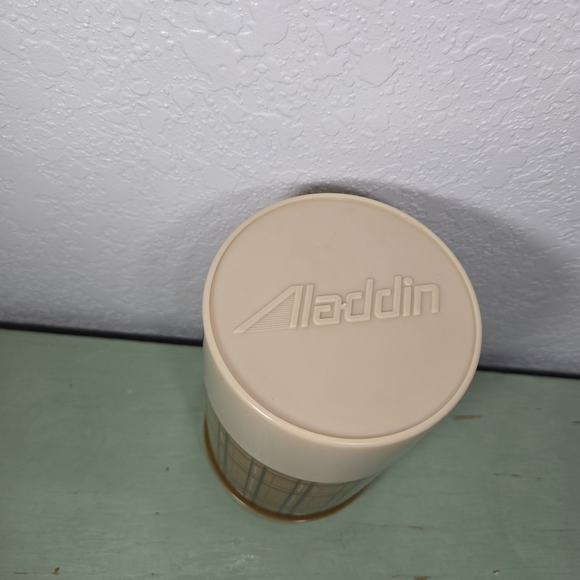 Aladdin Best Buy Brown Plaid Thermos Pint Wide Mouth - Picture 3 of 6